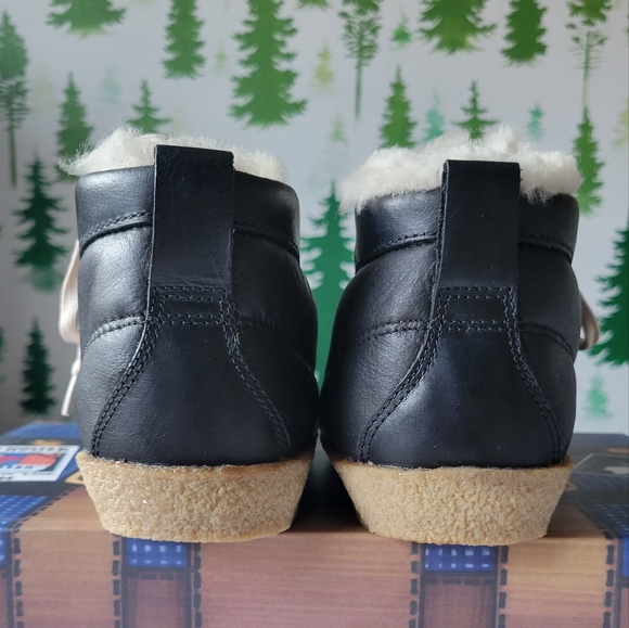 New 41 F-troupe Crepe Sole, Hiking, Black Fur Sheep Boots. - Picture 6 of 12